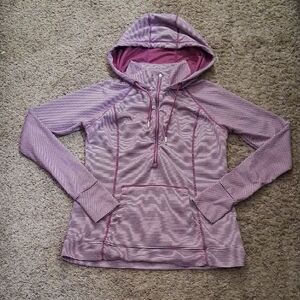 Tangerine Maroon Striped Hoodie